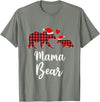 Cute Xmas Gifts Tartan Bear Cub Matching Costumes Mama Bear Buffalo Red Plaid Christmas Pajama Family Outfits T-Shirt -