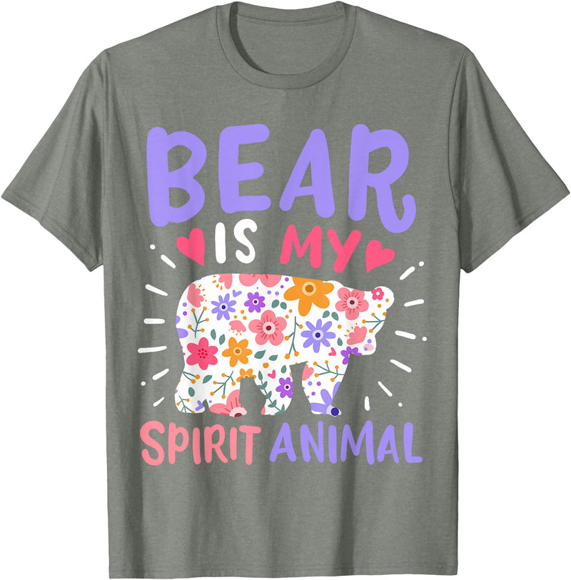 Bear Is My Spirit Animal Bear Spirit Animal T-Shirt - Olive Heather