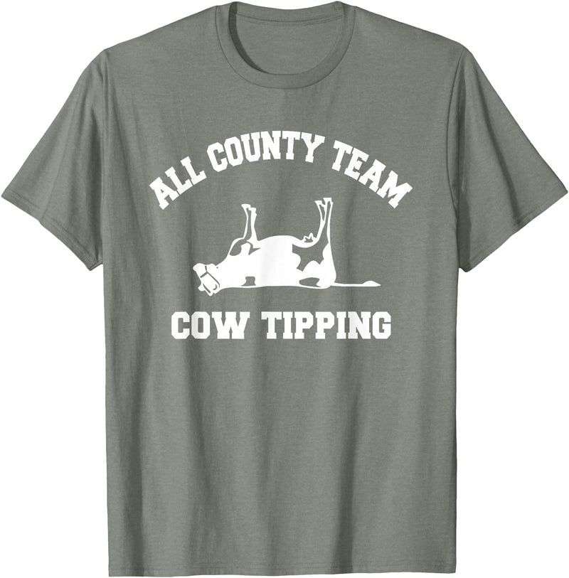 Goodtogotees All County Team Cow Tiping T-Shirt T-Shirt - Olive Heather