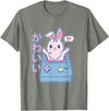 Kawaii Gamer Bunny - Rabbit Pastel Cute T-Shirt in Olive Heather