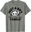 Panda Lover Designs Just A Boy Who Loves Pandas Cute Panda Bear T-Shirt - Olive Heather