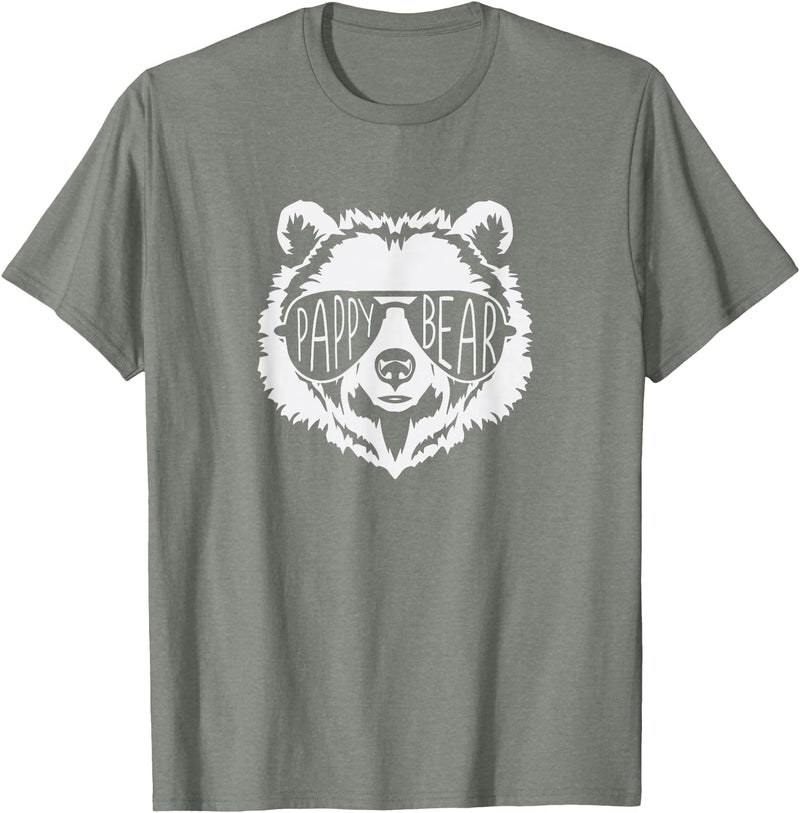pappy Bear Family Apparel Pappy Bear Face with Sunglasses T-Shirt - Olive Heather