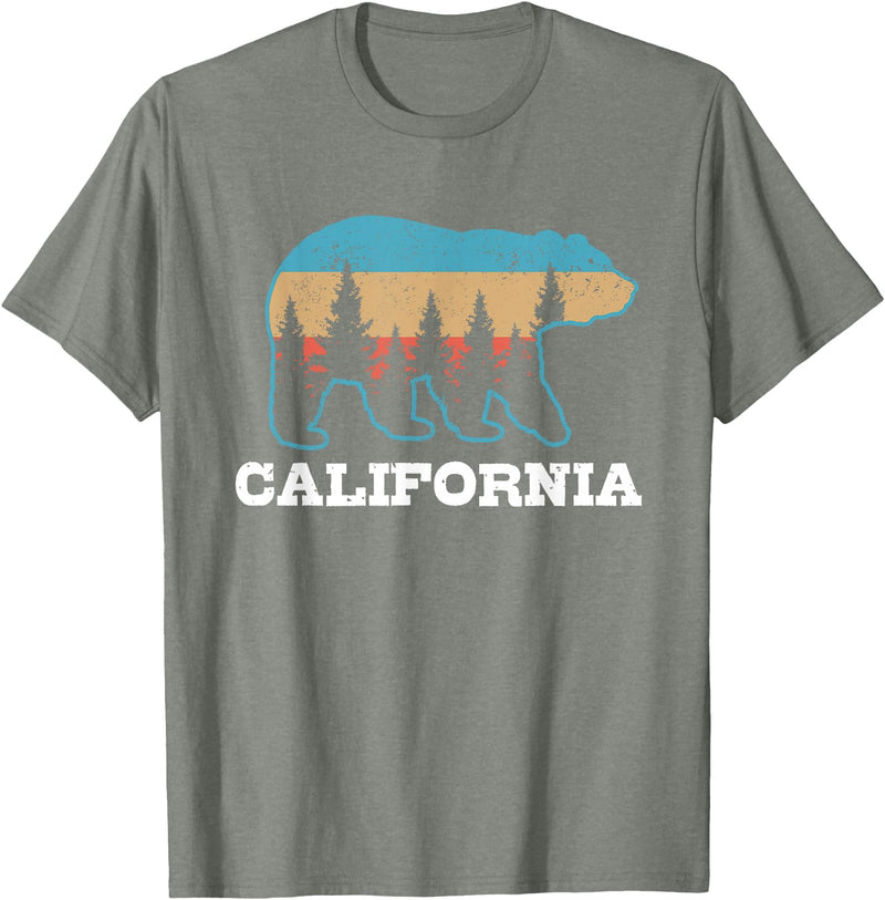 Vintage California Souvenirs & Gifts Vintage California Retro Bear Grizzly Nature Souvenir T-Shirt - Olive Heather