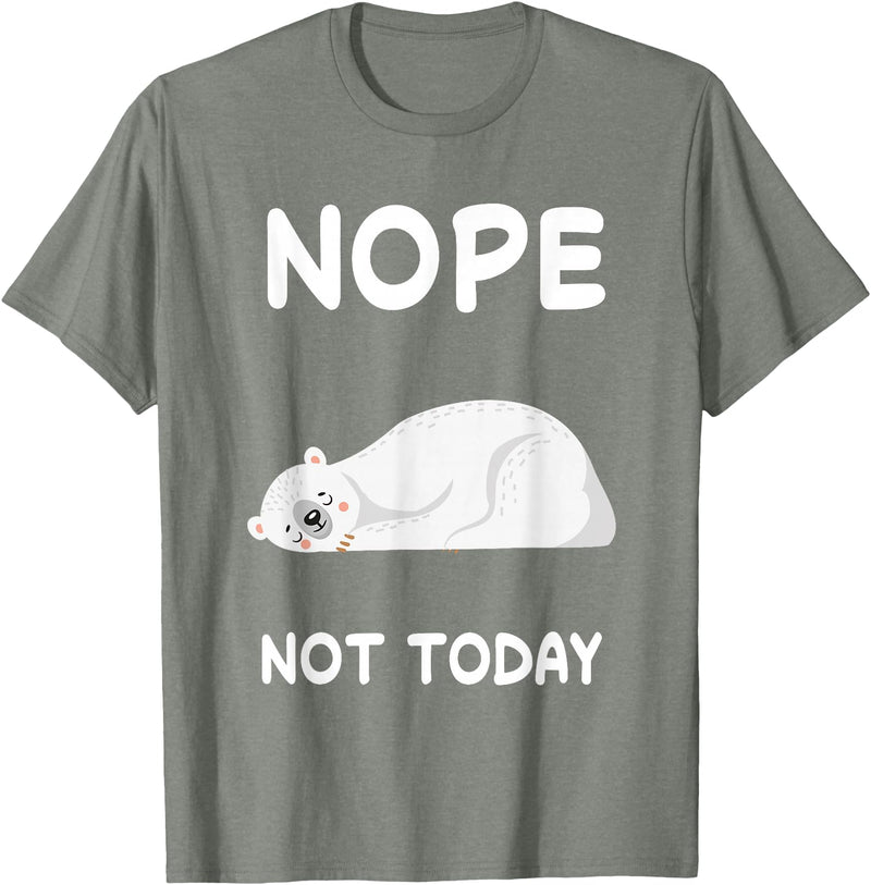 Nope Polar Bear Bears Nap Sleeping Pajama Nightgown T-Shirt - Olive Heather