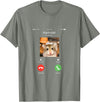 Hamster Calls Funny Phone for Hamster Owners, Animal Lovers T-Shirt - Olive Heather