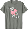 Hogs and Kisses Everyone loves Pigs Design Hogs and Kisses Cute Pig T-Shirt - Olive Heather