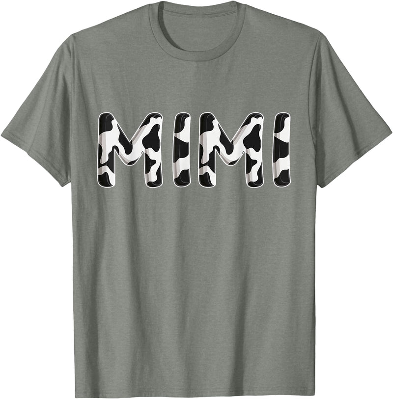 Cow Pattern Print Family Matching Birthday Shirts Cow Mimi Birthday Family Matching Mothers Day Boy Girl Farm T-Shirt -