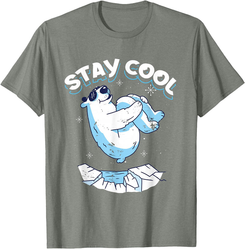 Stay Cool Polar Bear Arctic North Pole Gift Stay Cool | Polar Bear | Arctic North Pole T-Shirt - Olive Heather