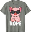 Funny Pig Lover & Owner Gift Ideas Pigs Nope Pig Children Girls Pig T-Shirt - Olive Heather