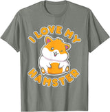 I Love My Hamster T-Shirt - Olive Heather