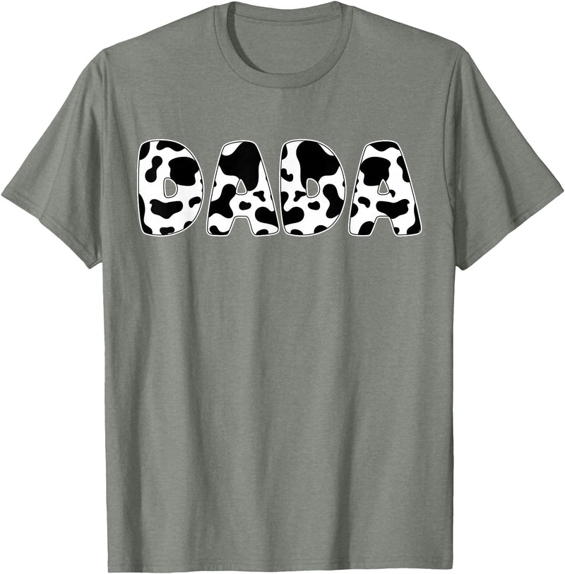 Family Matching Gifts Cow Dada Cow Print Cow Pattern Father's Day T-Shirt - Olive Heather