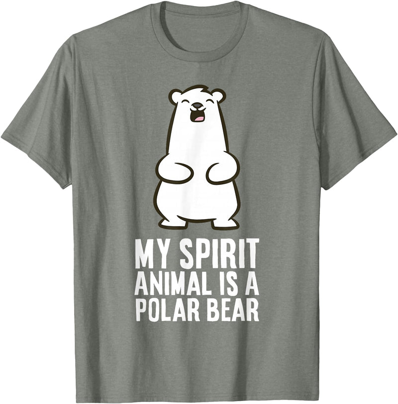 Cute Polar Bear Gifts And Tees My Spirit Animal is A Polar Bear T-Shirt - Olive Heather