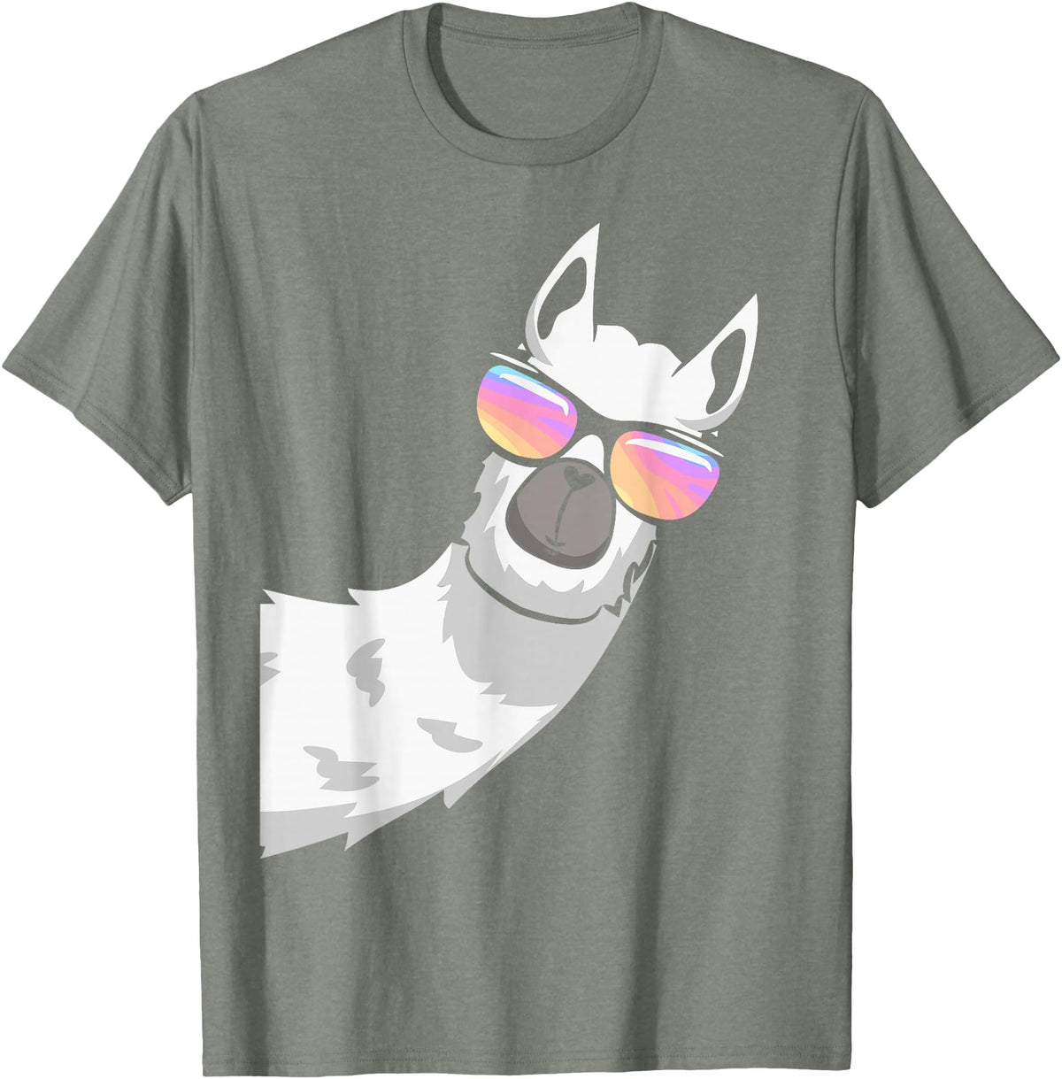 Llama Lover Gifts Collection Llama With Sunglasses Kids Boys Toddler Novelty T-Shirt - Olive Heather