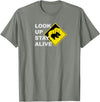 Drop Bear Meme Beware Drop Bears Look Up Stay Alive Funny Aussie TShirt T-Shirt - Olive Heather