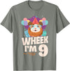 Cute Guinea Pig Lover HD0 Guinea Pig 9th Birthday Wheek I'm 9 T-Shirt - Olive Heather