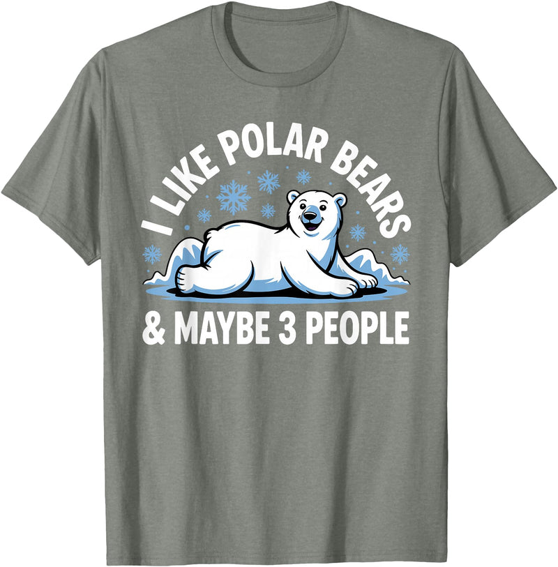 Polar Bear Gift Polar Bear Accessories & Stuff Cute Polar Bear Art for Men Women Kids Polar Bear Lover T-Shirt - Olive Heather