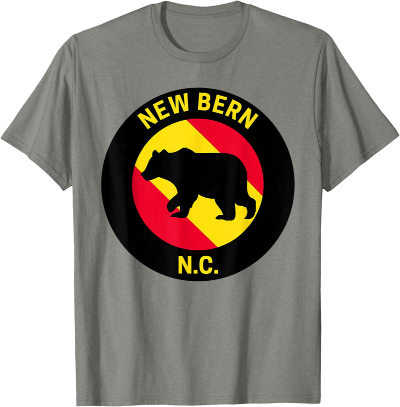 Front Street Merch Co New Bern North Carolina Bear T-Shirt - Olive Heather