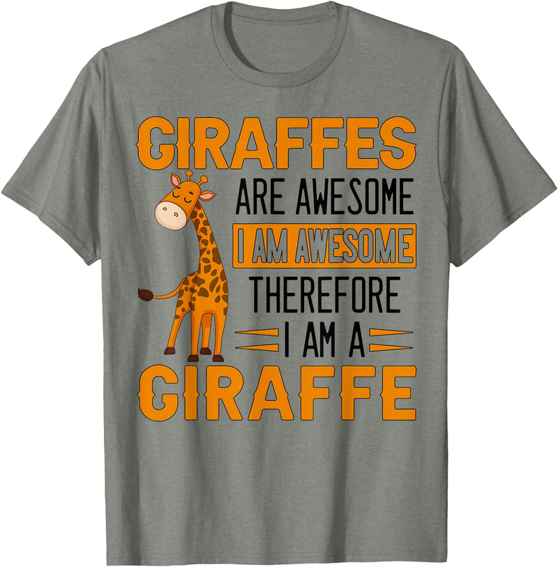 Giraffe Stuff For Giraffes Lovers Women Men Funny Giraffe Quote Cute Giraffe Design For Giraffe Lover T-Shirt - Olive Heather