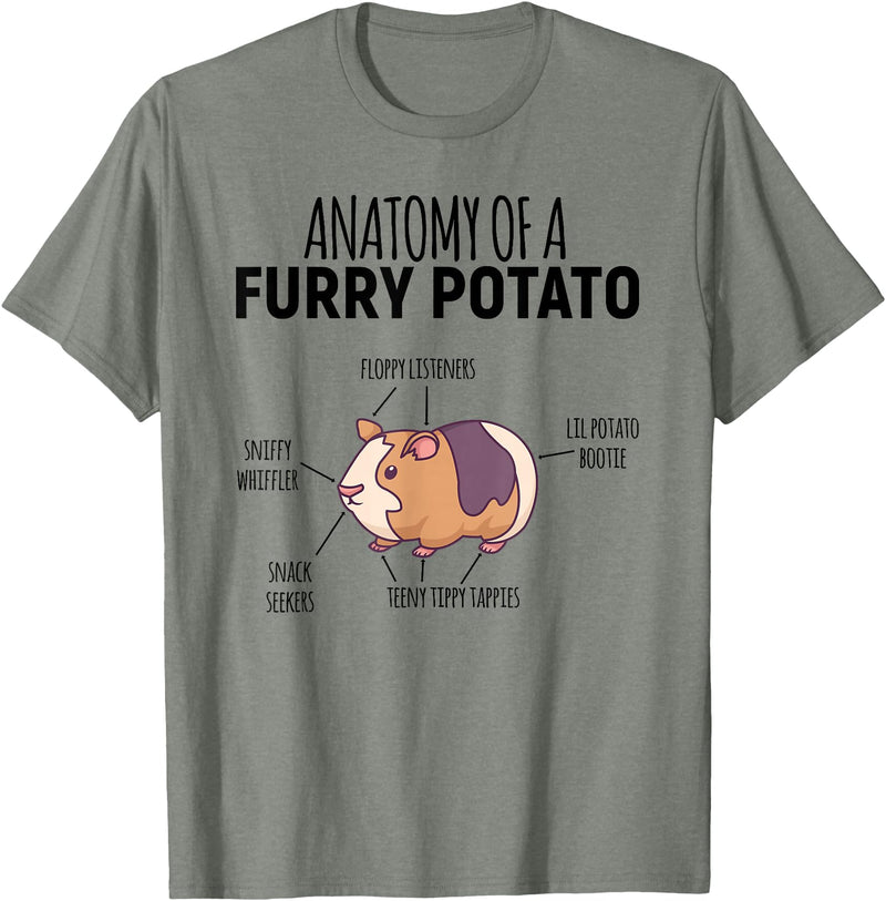 Sweet Anatomy of a Furry Potato Guinea Pig Gifts Anatomy Of A Furry Potato Guinea Pig Lover T-Shirt - Olive Heather