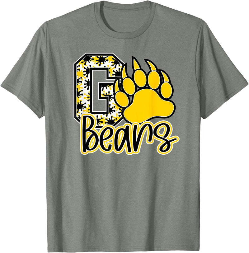 BEARS SPIRIT TEES CO School Spirit Go Bears Mascot Womens Youth Girls Kids T-Shirt - Olive Heather