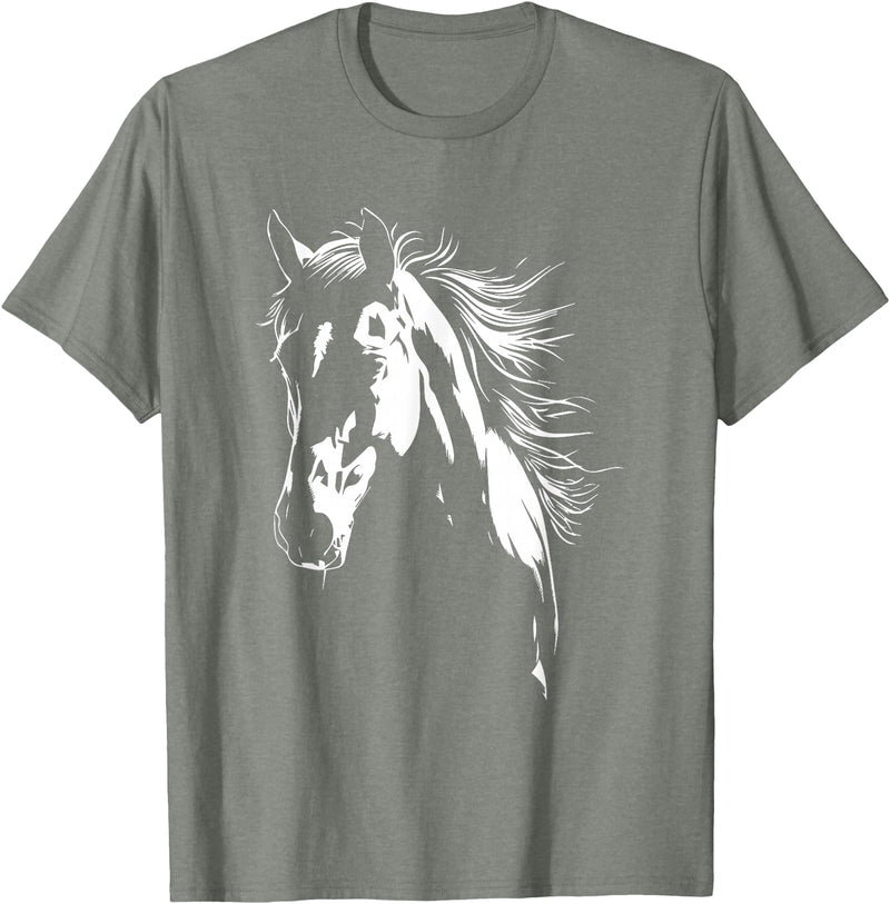 HörseCo. Vintage Western Horse Silhouette Horse Riding T-Shirt - Olive Heather