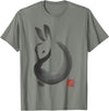 Cute Rabbit Lover Bunny Graphic T-Shirt (White) in Olive Heather