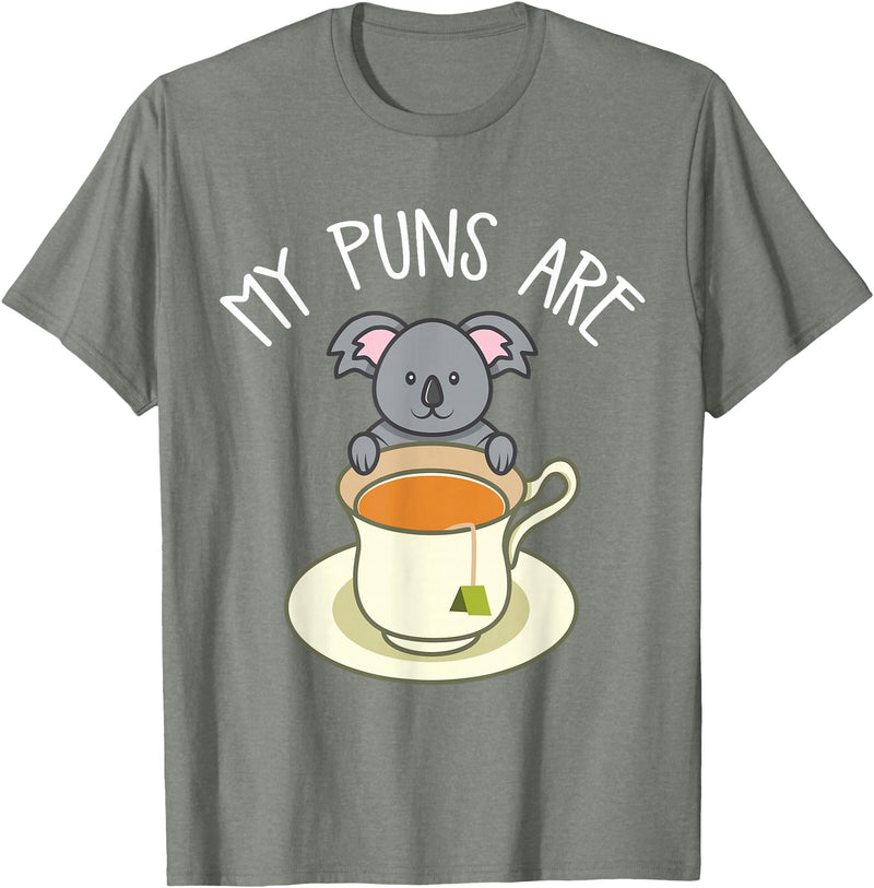 My Puns Are Koala Tea Koala Lover Gift T-Shirt - Olive Heather