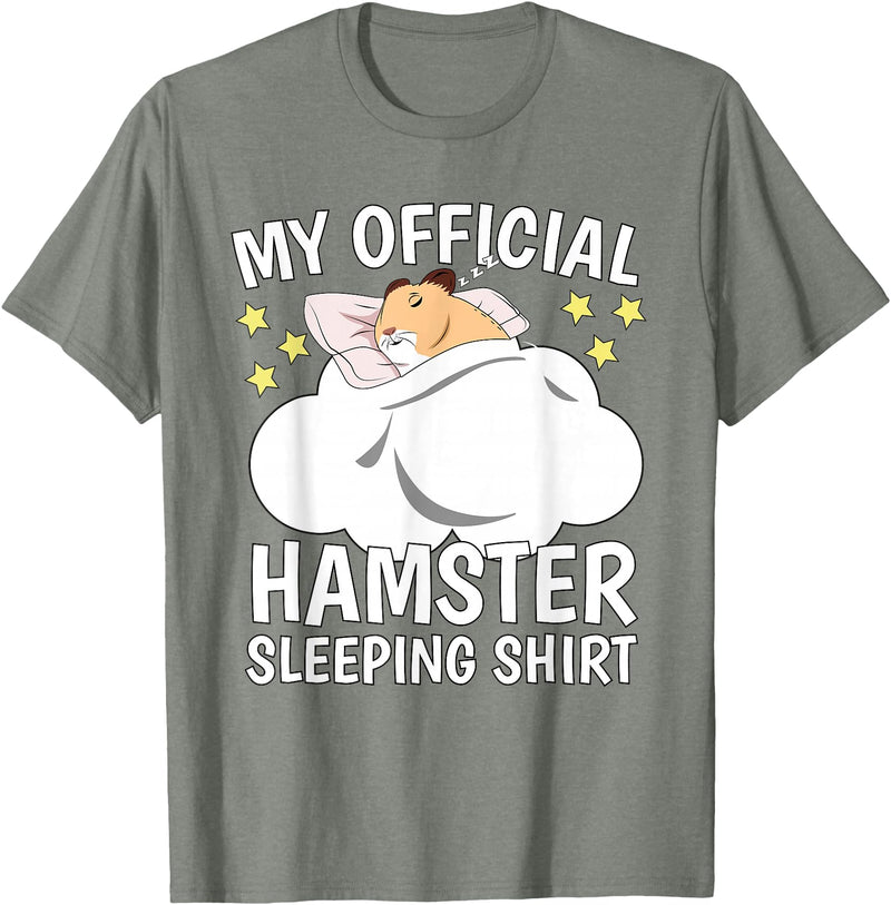 Official Sleeping Shirt Sleep Shirt Pajama Naps PJ Hamster T-Shirt - Olive Heather