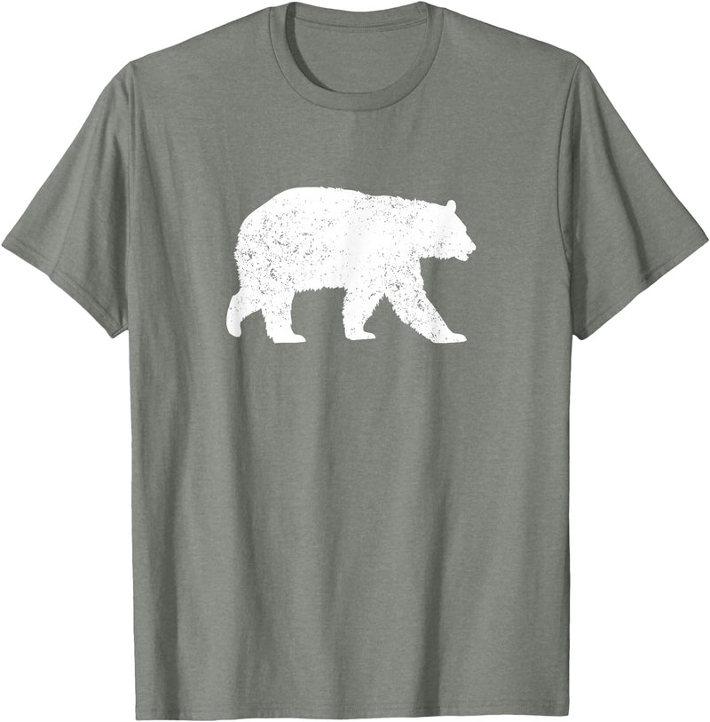 Sasquat Wildlife Silhouette Tees Distressed Black Bear Graphic Silhouette T-Shirt T-Shirt - Olive Heather