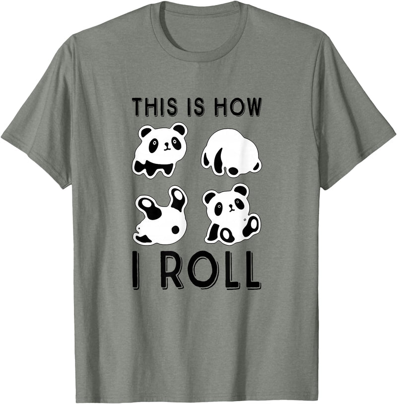 Funny Panda This Is How I Roll Cute Panda Cute Little Bear Panda, This Is How I Roll T-Shirt - Olive Heather