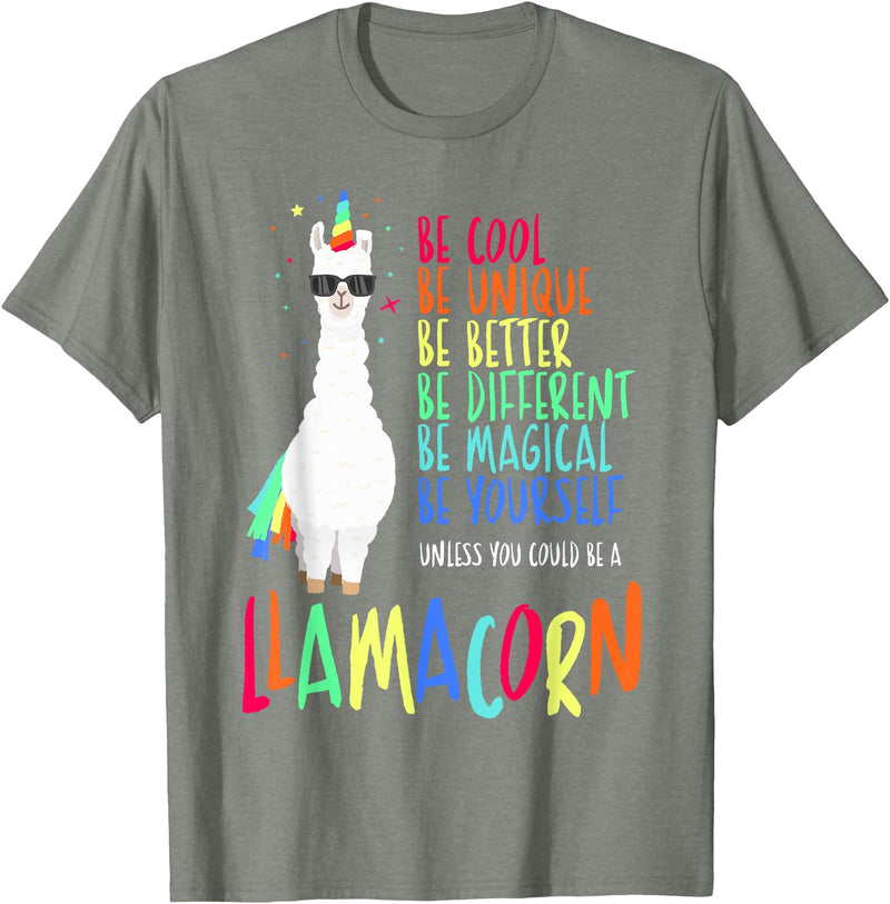 CuisineDuCool Funny Llamacorn - Funny Cute Llama Unicorn T-Shirt - Olive Heather