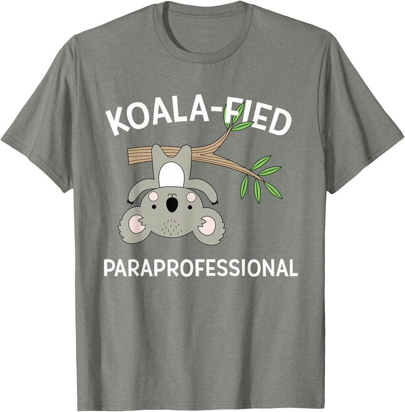 Teacher Gift T-Shirts and Apparel Cute Koala Paraprofessional Gift Appreciation T-Shirt T-Shirt - Olive Heather