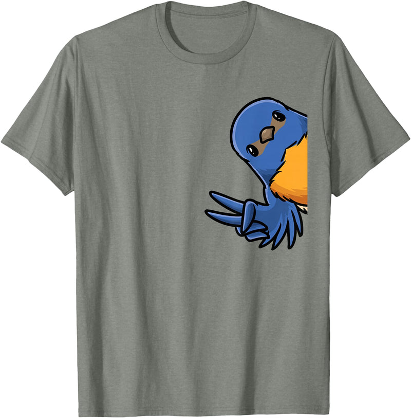 Thabluebirdluveve Bluebird Bird T-Shirt - Olive Heather