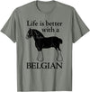 Angry Ant Graphics - Belgian Horse Draft Horse Gift - Life is Better with a Belgian T-Shirt - Olive Heather