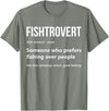 Fishing Enthusiast Designs by A Bass Fishing Lover Fisherman Angler Fishtrovert Definition Funny Fishing Lover T-Shirt - Olive Heather