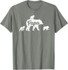 Matching Bear Family Shirt Apparel Vintage Papa Bear 3 Cubs Father's Day T-Shirt - Olive Heather