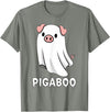 Pig Ghost Boo Halloween Humor By TEERA Funny Pig Ghost Spooky Season T-Shirt - Olive Heather