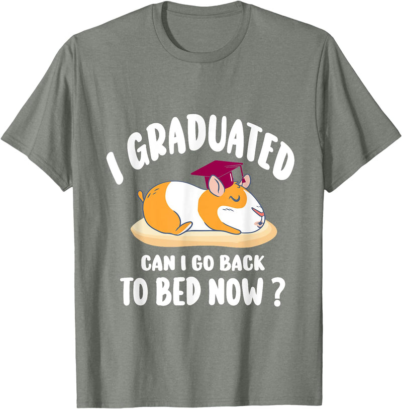 i graduated 2022 graduation -guinea pig Graduation i graduated can i go back to bed now - guinea pig Graduation T-Shirt - Olive Heather