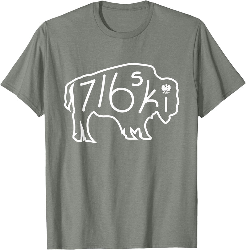Buffalo Polish 716 716ski Dyngus Day Buffalo NY Polish T-Shirt - Olive Heather
