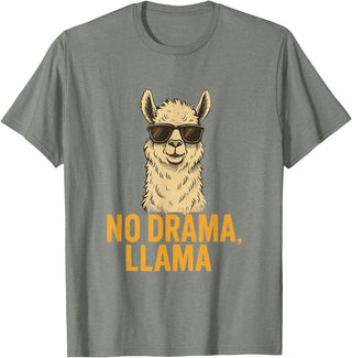 Am End Fashion No Drama, Llama - Cool Look T-Shirt - Olive Heather