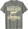 Funny Brown Swiss Farmer Gift for Men & Women I Need This Cow Breeder - Cattle Farmer Brown Swiss T-Shirt - Olive Heather