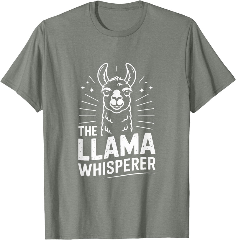 Llama Whisperer Funny Llama Lover Farm Humor The Llama Whisperer Funny Llama Lover Humor T-Shirt - Olive Heather