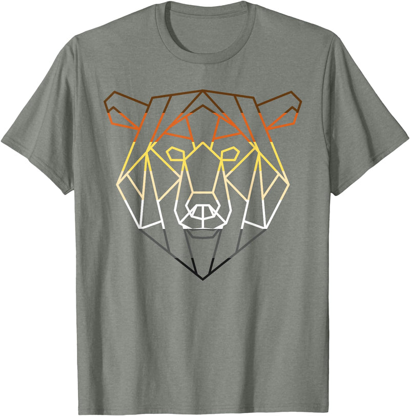 LGBT Pride Bear Flagge - Gay Bear Geschenk LGBTQ Bear Gay Pride Month - Geometric Bear T-Shirt - Olive Heather