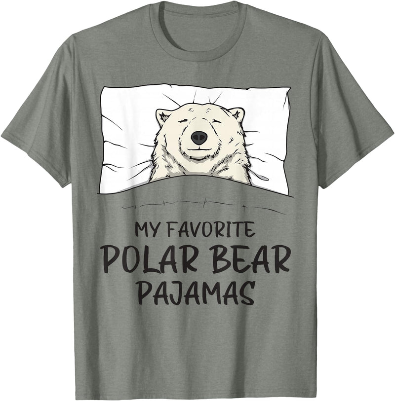 Sleeping & Napping Shirt Gifts Favorite Sleepshirt Favorite Polar Bear Pajamas, Napping Ice Bear Pajama T-Shirt - Olive Heather