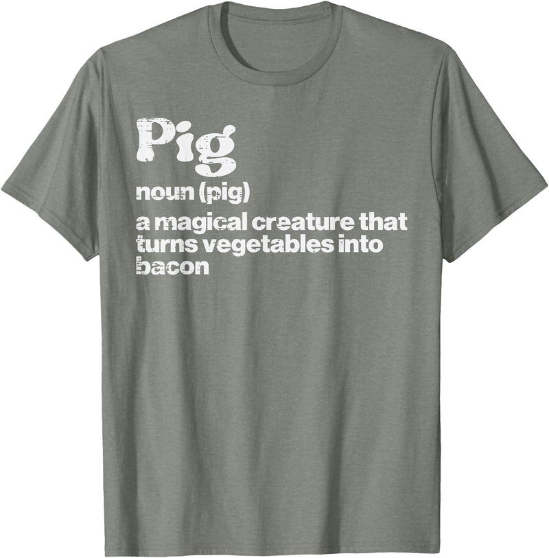 BBQ Barbecue Shirts Men Women Grilling Gifts Pig Definition Bacon Funny Bbq Barbecue Grill Men Women Kids T-Shirt - Olive Heather