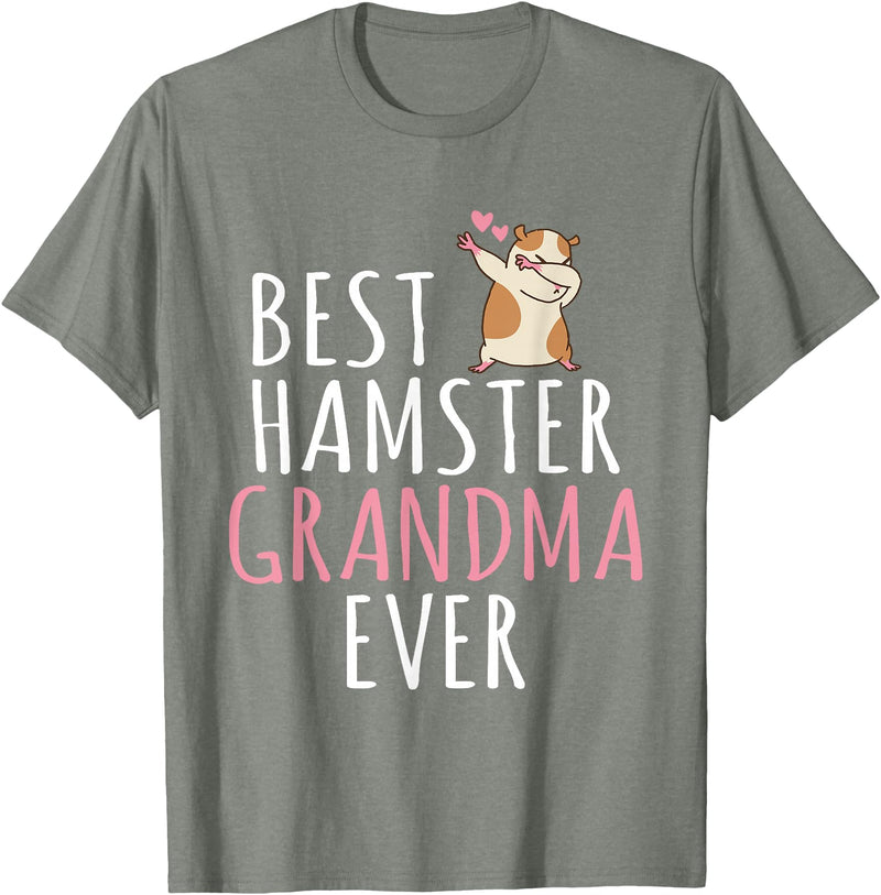 Best Hamster Grandma ever Cute Hamster Lover T-Shirt - Olive Heather
