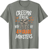 Halloween by Joy Haus Creepin It Real with My 4th Grade Monsters Halloween Teacher T-Shirt - Olive Heather