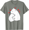 Mother's Day Clothing Gift Idea Cute Mama and Baby Polar Bear Cub Hugging Mothers Day T-Shirt - Olive Heather