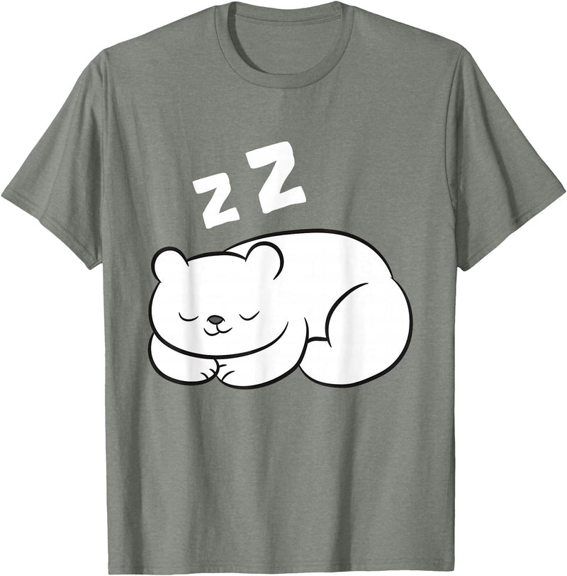 Arctic Polar Bear Tees And Gifts Ice Bear Sleeping Tired Arctic Polar Bear T-Shirt - Olive Heather