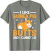 Cute Guinea Pig Apparel Co. I Like Guinea Pig Butts and I Cannot Lie - Guinea Pig Lover T-Shirt - Olive Heather